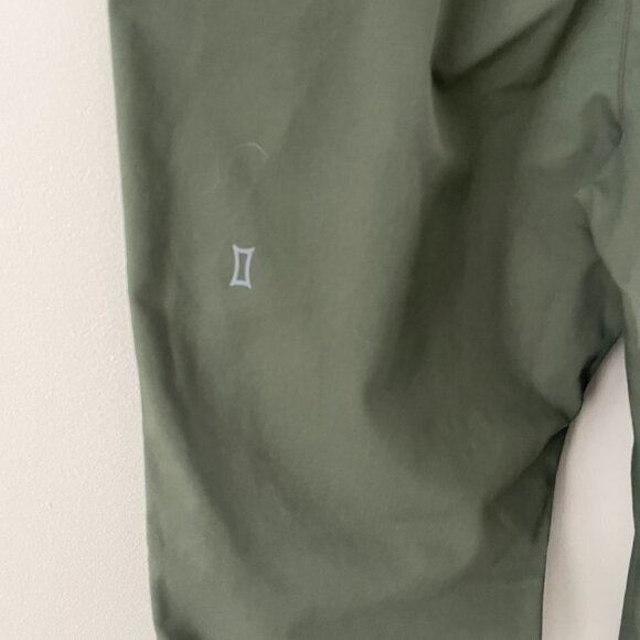 Kit And Ace Mid Rise Straight Leg Flat Front Casual Trouser Pants Army Green 10 - Picture 5 of 9